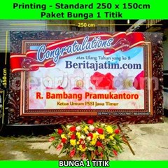 papan bunga ucapan printing - standard paket bunga 1 titik