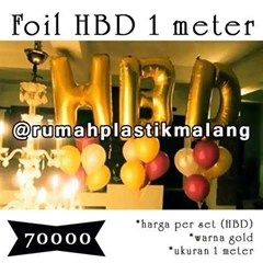 balon foil huruf hbd ukuran 1 meter atau 100cm