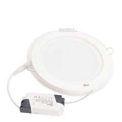 hiled panel downlight 18w round dengan list kaca - white
