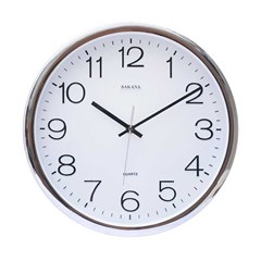 jam dinding sakana angka timbul putih chrome 32cm