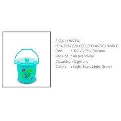 timba 3 gln printing + tutup + gagang plastik tms