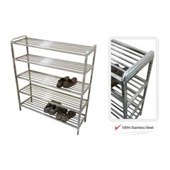 rak sepatu stainless 5 rak celah (200 x 25 x 150 cm)