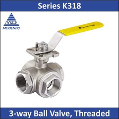 modentic - 3 way ball valve, threaded