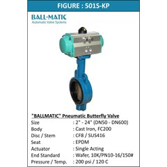 ball matic - pneumatic buttterfly valve, single / double acting