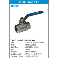 mdt - 2 pcs ball valve, full bore