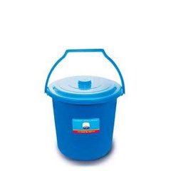 timba 3 gln polos warna + tutup + gagang plastik tms