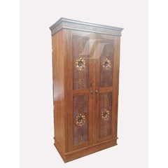 lemari pakaian minimalis ukir mawar 2 pintu
