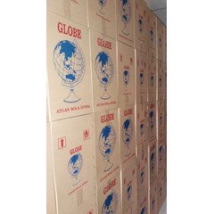 globe (bola dunia) diameter 30 cm (frame alumunium & tatakan kayu)