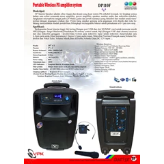 portable wireless pa system dp110f
