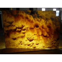 onix putih kuning corak gelombang slab (o 189) batu onyx bubble import