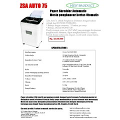 mesin penghancur kertas zsa auto 75 shredder automatic