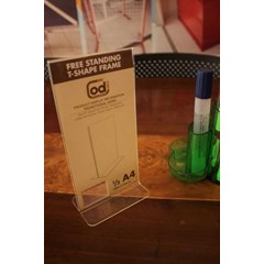 display brosur acrylic – free standing t-shape frame 1/3 a4