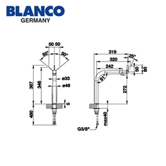 blanco kran air stainless steel tipe vonda
