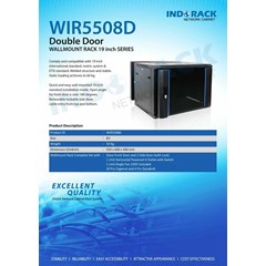 indorack wiir5508d 8u depth 550mm double door