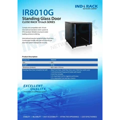 indorack ir8010g 10u depth 800mm glass door