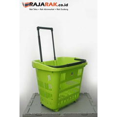 keranjang plastik tarik beroda