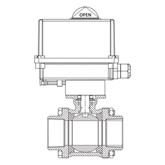 ballmatic | 301ee-kze | motorized 3-pcs ball valve, cf8m, threaded