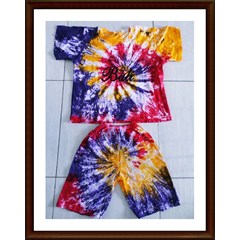 baju setelan anak kaos pelangi