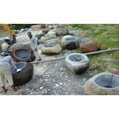 pot bunga batu kali , flower pot river stone.