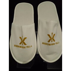 sandal hotel slop bahan hylet logo sablon