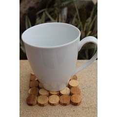 tatakan gelas cangkir coaster rembulan teak natural + nc
