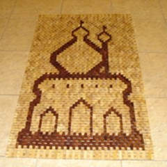 sajadah kayu motif mesjid