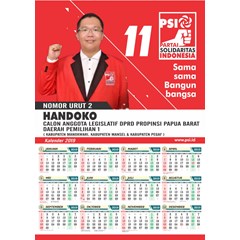 atribut caleg & partai, kalender 46 x 64 cm, tahun 2019