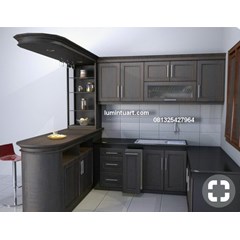 kitchen set minimalis set ruang dapur bar oval 
