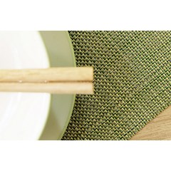 placemat pvc a50 yellow green small weave / placemat hijau / alas meja 