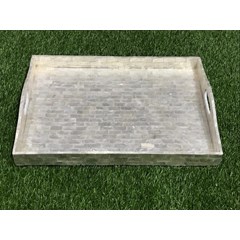 nampan kerang silver l/ kerajinan kerang murah jakarta/ handmade indonesia