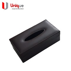 tempat tisue kulit coklat tua/ dekorasi rumah lainnya/ pelengkap meja 