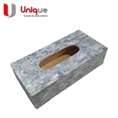 tempat tisue box mutiara biru / kerajinan kerang 