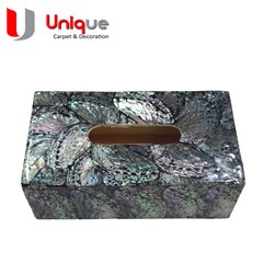 tempat tisue kerang abstrak mutiara abu/ kerajinan kerang 