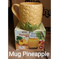 mug cangkir nanas pineapple keramik tanpa tutup