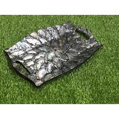 nampan flat kerang / jual nampan flat kerang abstrak abu l / wadah makanan