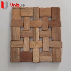 tatakan gelas kayu jati / coaster kayu silang silang / wadah makanan