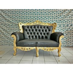 kerajinan kayu sofa lukas black gold