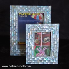 frame photo shell art crafts set / bingkai foto kerajinan kerang set 