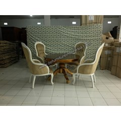 kerajinan kayu meja makan set termurah 