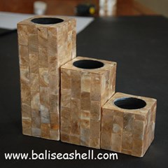 candle holder box from shell mosaic / kota tempat lilin dari kerang mosaik