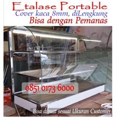etalase display makanan portable