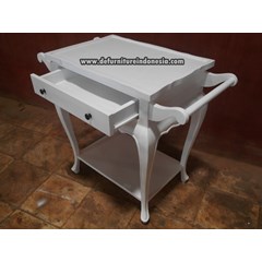 kerajinan kayu meja konsul white marry 