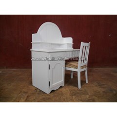 kerajinan kayu meja belajar white duco terbaru 