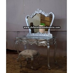 kerajinan kayu meja rias silver campage morina