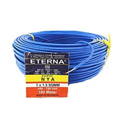 kabel listrik eterna 1 x 1,5 mm biru 100 meter