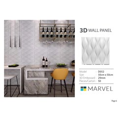 wall sticker putih wavy wall panel//wallpaper dinding putih//uk 50 x50