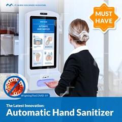 automatic hand sanitizer dispenser plus digital signage - wall mounted