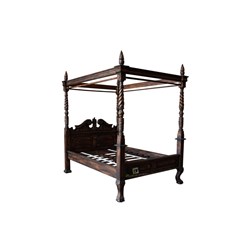 tempat tidur klasik black charcoal kerajinan kayu 
