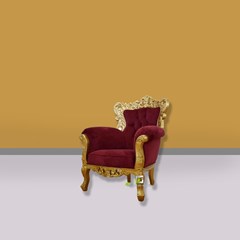 sofa ruang tamu single klasik mewah elegant kerajinan kayu