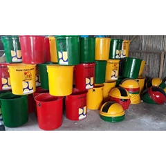 tempat sampah fiber gandeng 2 tong fiberglass waste container bin duo